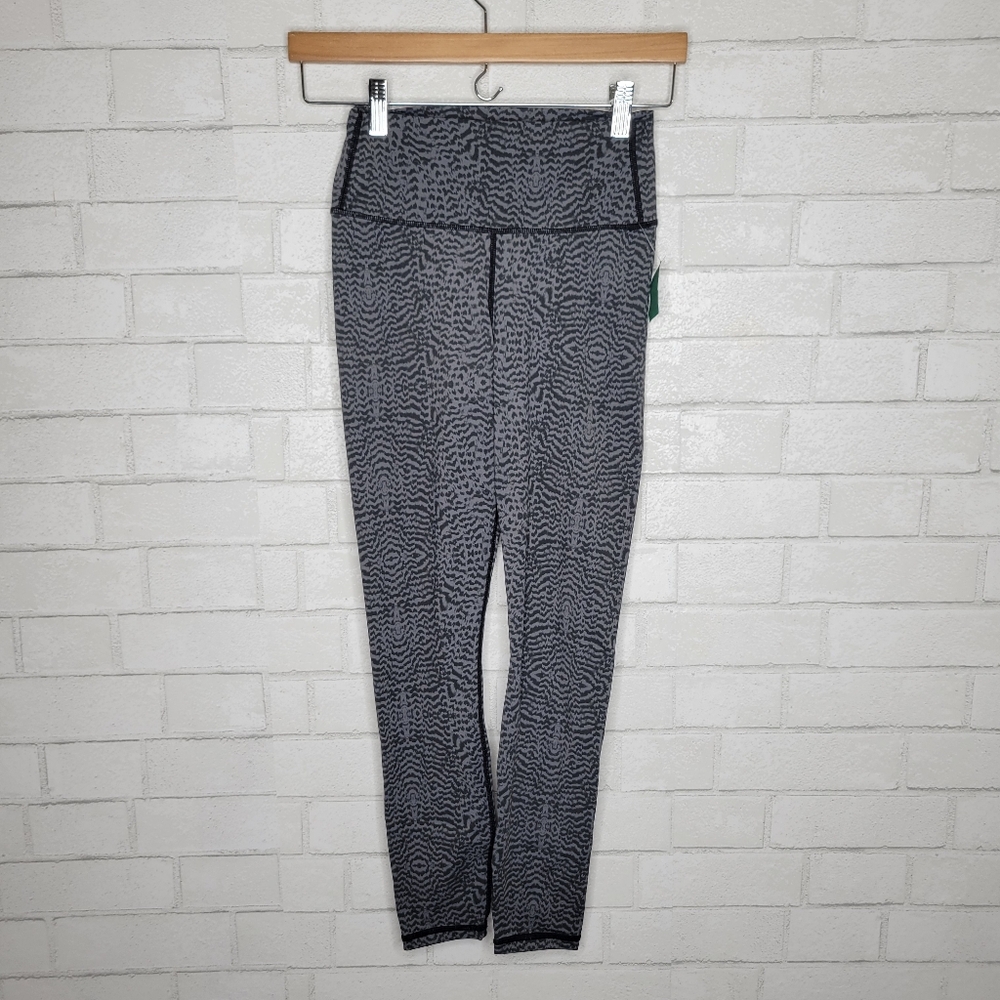 Varley Black Gray Animal Print Leggings